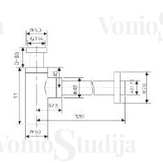 Imex chromo spalvos sifonas praustuvui SCL002 1