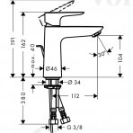 Baltas praustuvo maišytuvas  Hansgrohe Talis E 110