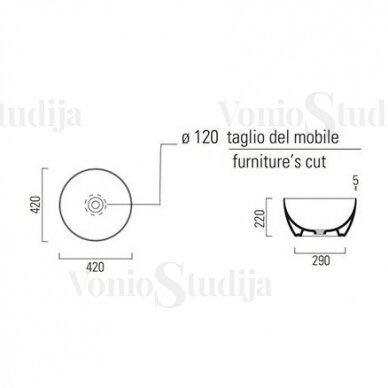 Baltas GSI Pura pastatomas praustuvas su EXTRAGLAZE® danga 42cm 2