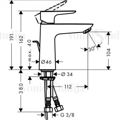 Baltas praustuvo maišytuvas  Hansgrohe Talis E 110 1