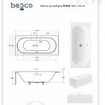 Besco Vitae akrilinė vonia 160x75cm su kojomis