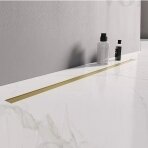 Braižyto aukso spalvos dušo latakas New Trendy Visio Slim Gold Brushed 90 cm