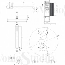 Vario spalvos potinkinė termostatinė dušo sistema Omnires Y