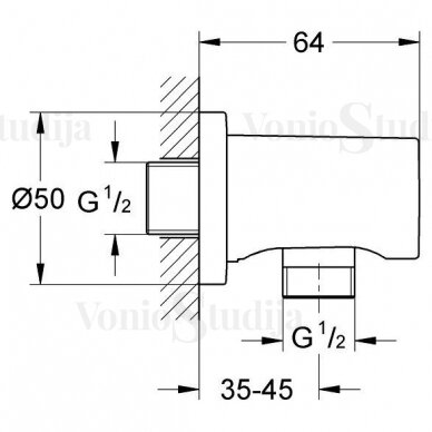 Grohe Smart Control potinkinis termostatinis dušo komplektas brushed hard graphite 8