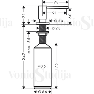 Dozatorius Hansgrohe A41 chromas 40438000 1