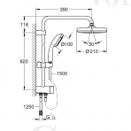 Grohe dušo sisema Tempesta System 210 chromo spalvos