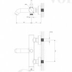 Vonios maišytuvas su dušeliu Omnires Y1231BL Y juodos spalvos