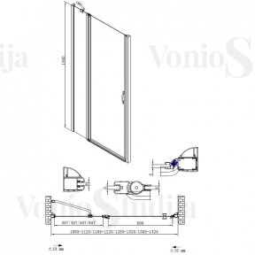 Dušo durys į nišą Gelco One 140 cm