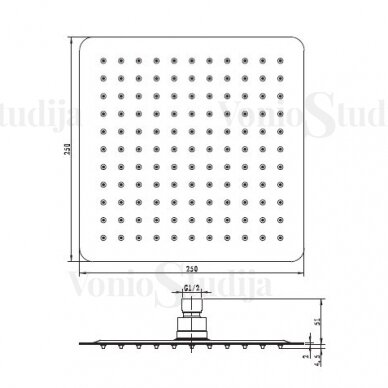 Kvadratinė dušo galva 3