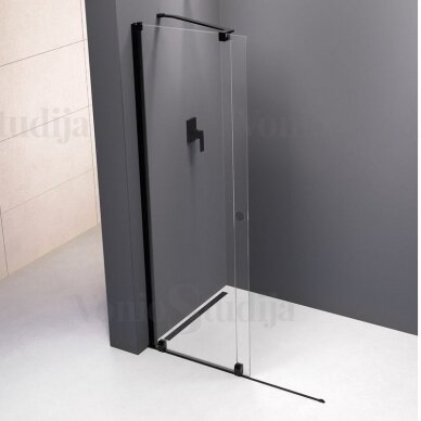 Dviejų dalių dušo sienelė MODULAR 160cm juodos matinės spalvos 3