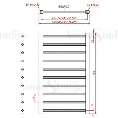 Elektrinis džiovintuvas Elegance 50x80 cm baltos spalvos su tenu paslėptu montavimu dešininis 2