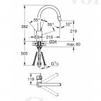 Grohe Eurosmart Cosmo 31481001 virtuvinis maišytuvas su dušeliu