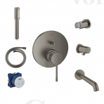 Grohe potinkinis vonios komplektas brushed hard graphite