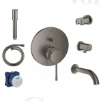 Grohe potinkinis vonios komplektas brushed hard graphite