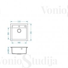 Granitinė Plautuvė Alveus Formic 20 Pilka Metalic