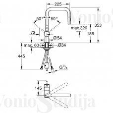 Grohe Minta chromo spalvos virtuvinis maišytuvas su ištraukiamu dušeliu 32322002