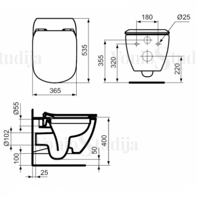 Potinkinis GROHE rėmas ir Ideal Standard Tesi "Rimless" klozetas 3