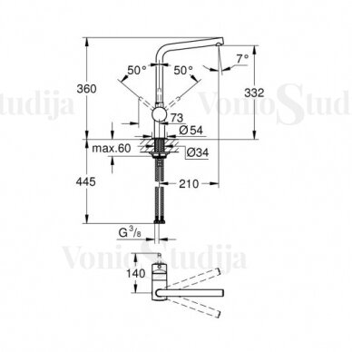 Grohe Minta virtuvinis maišytuvas 31375000 chromo spalvos 2