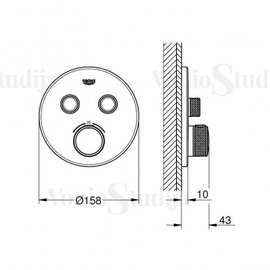 Grohe Smart Control potinkinis termostatinis dušo komplektas brushed hard graphite 13