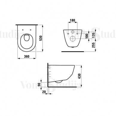 Grohe potinkinis rėmas 3 in 1 su Laufen Pro New Rimless klozetu 1