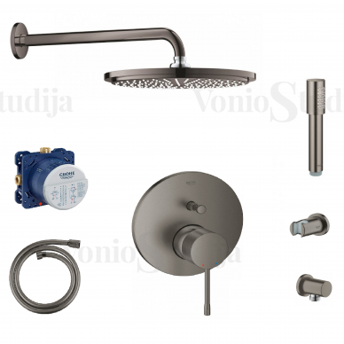 Grohe potinkinis dušo komplektas brushed hard graphite