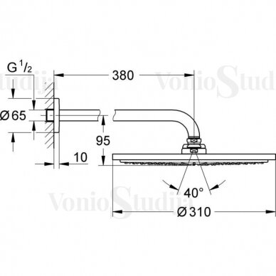 Grohe Smart Control potinkinis termostatinis dušo komplektas brushed hard graphite 12