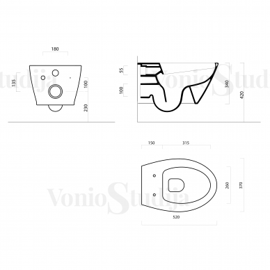 Grohe potinkinis wc rėmas juodos matinės spalvos mygtuku ir GSI Modo pakabinamas klozetas su SWIRLFLUSH® nuplovimo sistema 9