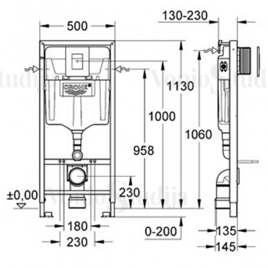 Grohe Rapid SL klozeto rėmo komplektas 38772001 1