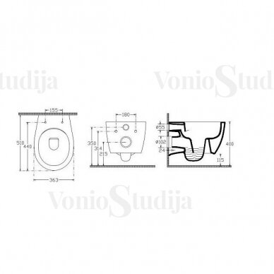 Grohe Rapid SL klozeto rėmo komplektas su baltu klavišu ir pakabinamas klozetas  ISVEA Sentimenti Rimless su bidė funkcija 10