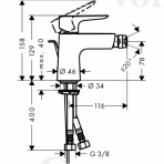 Hansgrohe Talis E bidė maišytuvas