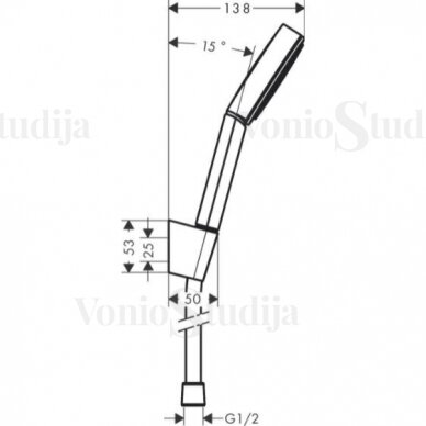 Hansgrohe dušelio komplektas PULSIFY chromo spalvos 1