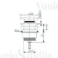 IMEX universalus dugno vožtuvas chromo spalvos 1