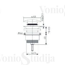 IMEX universalus dugno vožtuvas gunmetal spalvos