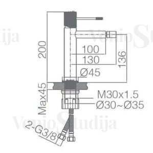 Imex Line bide maišytuvas PVD braižyto vario spalvos 1