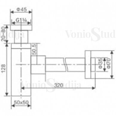 Imex chromo spalvos sifonas praustuvui SCL003 1