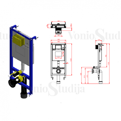 ISVEA DUREZZA potinkinis wc rėmas su juodu matiniu  SOTTI mygtuku ir juodu matiniu klozetu SAT Infinitio Compact Rimless  6