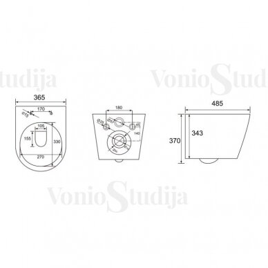 ISVEA DUREZZA potinkinis wc rėmas su juodu matiniu  SOTTI mygtuku ir juodu matiniu klozetu SAT Infinitio Compact Rimless 5