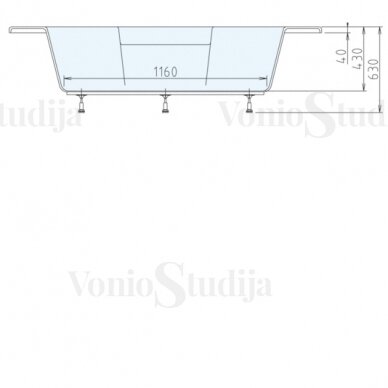 Kampinė vonia MAREA 150x150x43 cm Akrilinė 92111 2