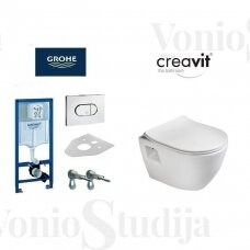 Grohe Rapid SL wc rėmas ir Creavit Paula klozetas