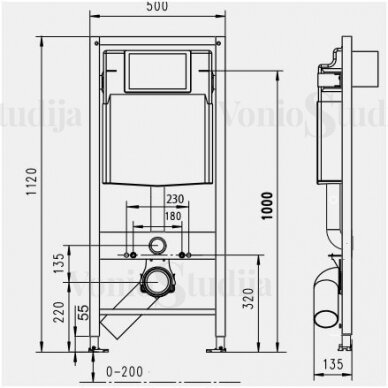 Potinkinis wc rėmas WERIT su mygtuku ir klozetu Porto Rimless 2