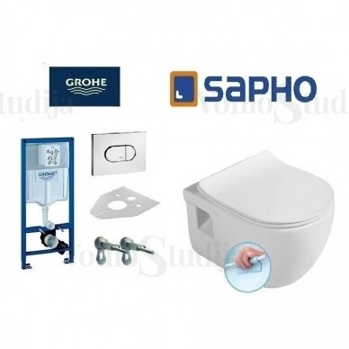 Grohe Rapid SL wc rėmas  ir BRILLA Rimless klozetas