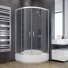Komplektas pusapvalė dušo kabina Besco 80x80cm grafito spalvos stiklu su giliu dušo padėklu Besco&#8230;