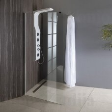 Skaidraus stiklo dušo sienelė Aqualine WALK-IN chromo spalvos profiliais 900mm