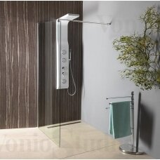 Skaidraus stiklo dušo sienelė Aqualine WALK-IN chromo spalvos profiliais 900mm