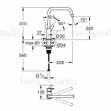 GROHE Start maišytuvas plautuvei nerūdijančio plieno spalvos 30470DC0 3