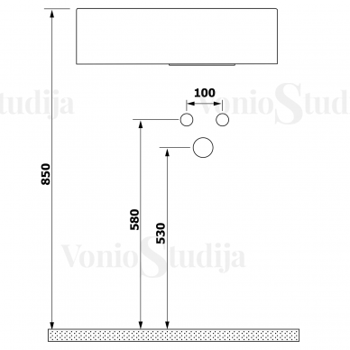 Mažas AMAROK praustuvas 40x11x22cm, dešininis juodas matinis 3