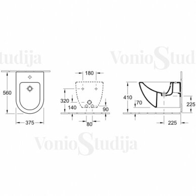 Pakabinama bidė Villeroy & Boch Subway 74000001 1