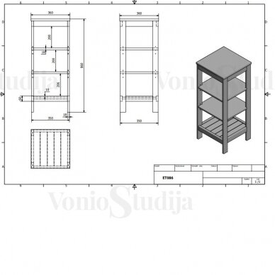 Pastatoma lentyna Etide ET086, balta matinė 7