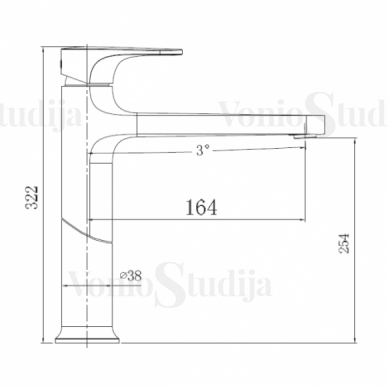 Pastatomas praustuvas Infinity Oval su dugno vožtuvu ir maišytuvas SAT DARK  Braižyto aukso PVD spalvos 6