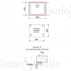 Plautuvė PLADOS ONE nanoSTONE montuojama po stalviršiu pieno baltumo ON5610ST-N1